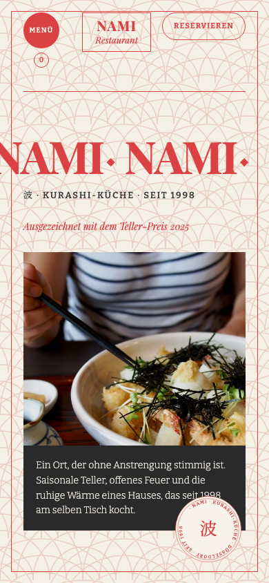Mobile Ansicht der Website von NAMI